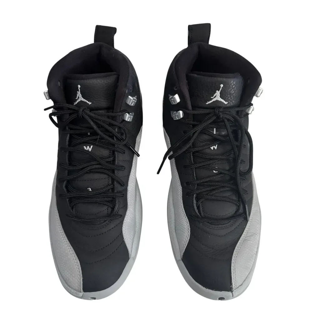 Air Jordan 12 Retro Barons Mens Size 9 Black Gray Leather Basketball CT8013-010